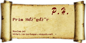 Prim Hágár névjegykártya